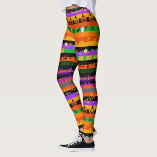 Pumpkins, Bats and Halloween Party  Leggings