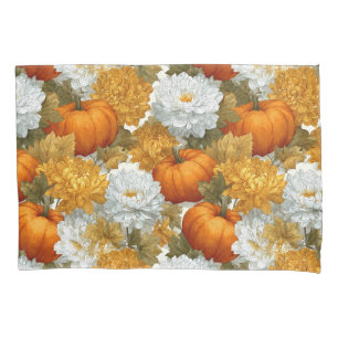 Pumpkins & Chrysanthemums Fall Design Pillowcase