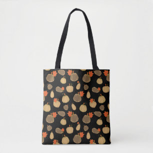 Pumpkins Cream Orange Harvest pattern  Tote Bag