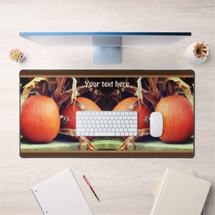 Pumpkins Dried Corn Stalks Autumn Personalized Desk Mat