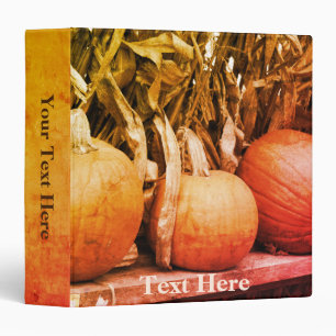Pumpkins Dried Corn Stalks Fall Personalized Binder