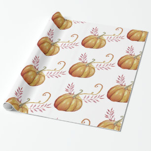 Pumpkins, Fall Lantern Drawing Wrapping Paper