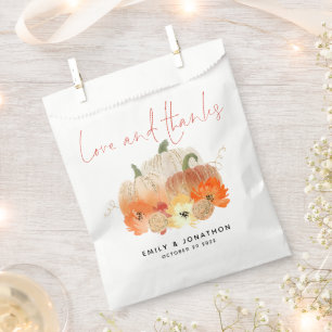 Pumpkins Florals Glitter Wedding Love and Thanks Favour Bag