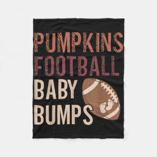 Pumpkins Football Baby Bumps Pregnancy Thanksgivin Fleece Blanket