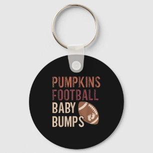 Pumpkins Football Baby Bumps Pregnancy Thanksgivin Keychain