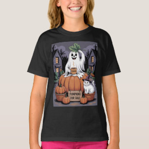 Pumpkins For Sale & Caffeine Ghost & Cat V2 T-Shirt