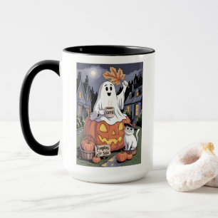 Pumpkins For Sale & Caffeine Ghost With Cat Mug