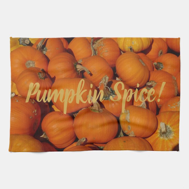 Pumpkins Galore! on a Kitchen Towel (Horizontal)