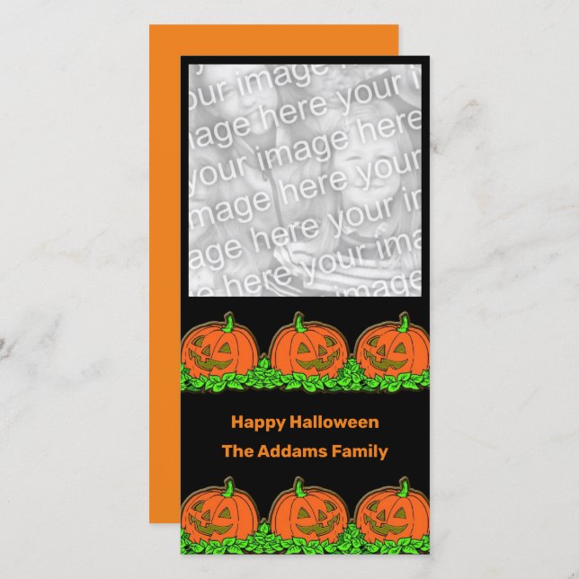 Pumpkins Halloween Holiday Card (Front/Back)