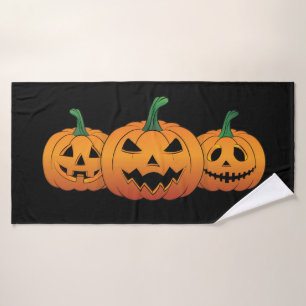 Pumpkins Halloween Jack O Lantern Spooky Bath Towel