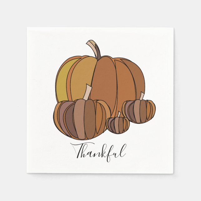 Pumpkins Happy Thanksgiving Napkin (Front)