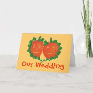Pumpkins Heart Vine, Orange Wedding Invitations