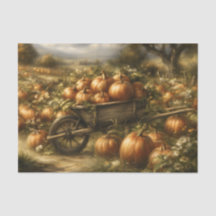 Pumpkins in a Wooden Wheelbarrow