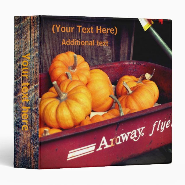Pumpkins In Wagon Personalized Binder (Front/Spine)