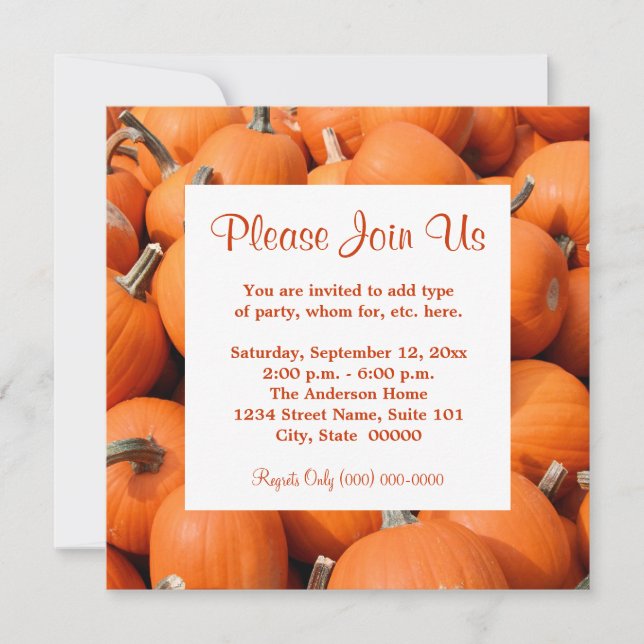 Pumpkins Invitations (Front)