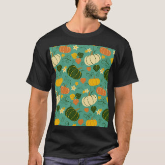 Pumpkins, leaves: autumn vegetable pattern T-Shirt