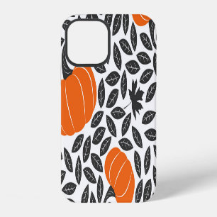 Pumpkins, leaves: cute autumn pattern. iPhone 12 case