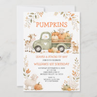 Pumpkins Leaves & Stacks of Hay Birthday