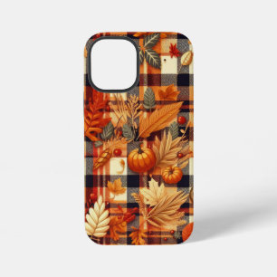 Pumpkins Maple Leaves Autumn Plaids  iPhone 12 Mini Case