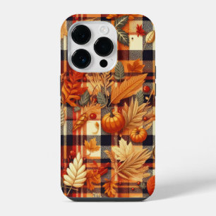 Pumpkins Maple Leaves Autumn Plaids  iPhone 14 Pro Case