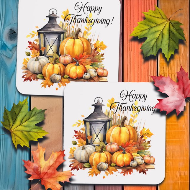 Pumpkins Maple Tree Leaves Lamp Thanksgiving Coaster (Creator Uploaded)