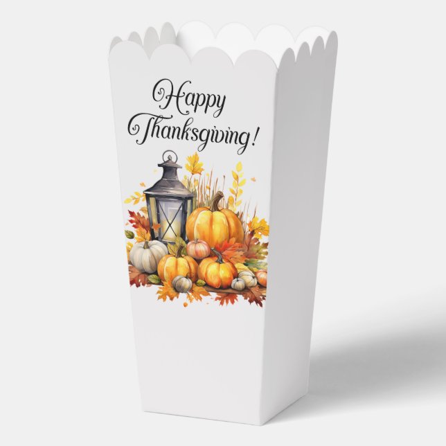 Pumpkins Maple Tree Leaves Lamp Thanksgiving Favor Box (Front)