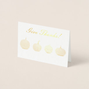 Pumpkins Modern Give Thanks Foil Thanksgiving Card
