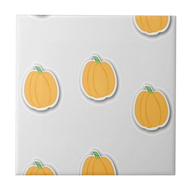 Pumpkins on  grey tile (Front)