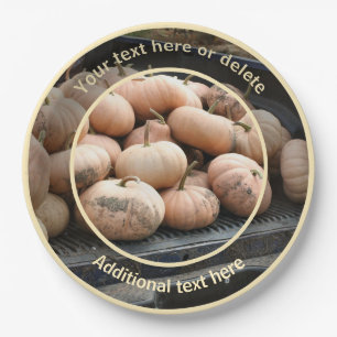 Pumpkins On Truck Fall Themed Personalized Party Paper Plate