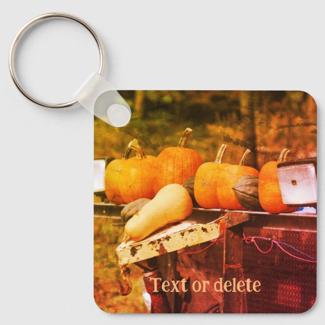 Pumpkins On Truck Nature Personalized Keychain (Front)
