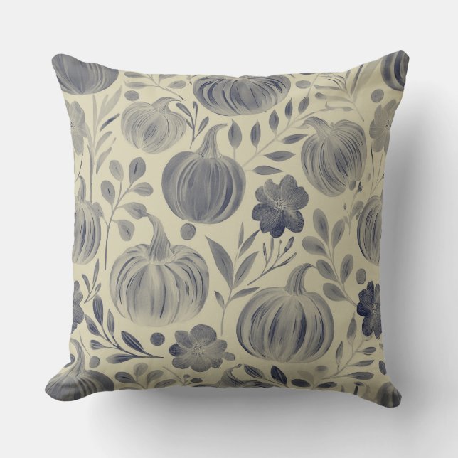 Pumpkins pattern throw pillow (Front)