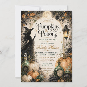 Pumpkins & Potions Halloween Birthday Invitation