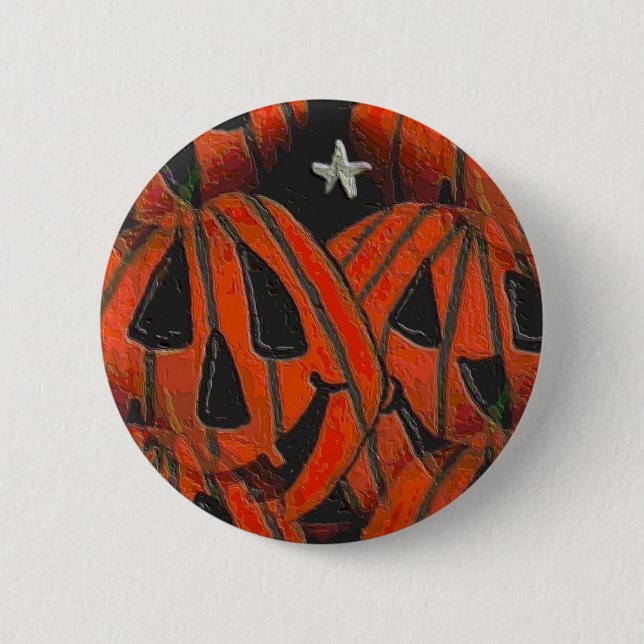 Pumpkins, Pumpkins Everywhere - Halloween button (Front)