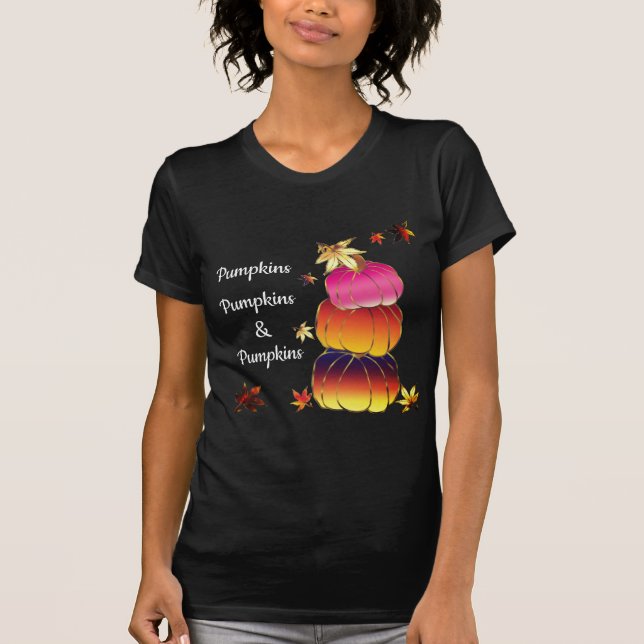 Pumpkins & Pumpkins Gradient, Gold, & Foil Texture T-Shirt (Front)
