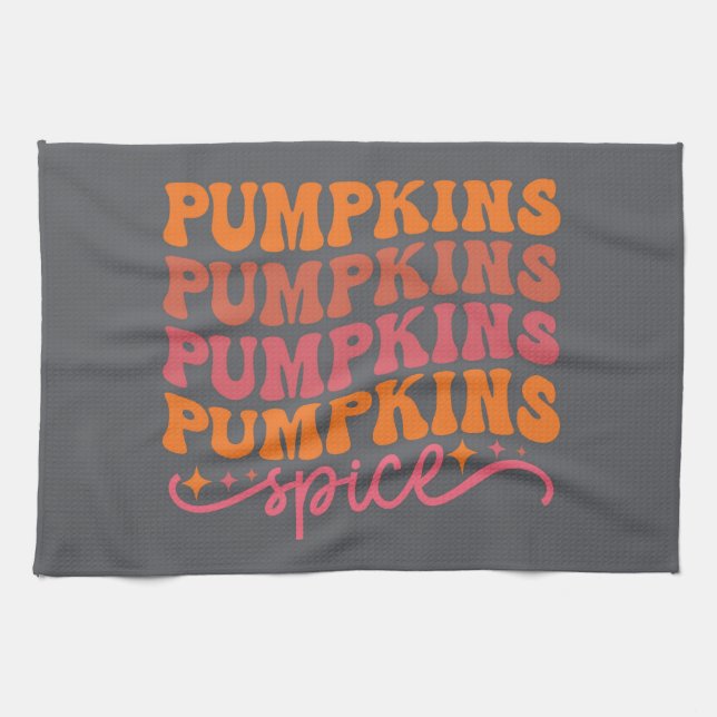 Pumpkins Pumpkins Pumpkins Pumpkins Spice Kitchen Towel (Horizontal)