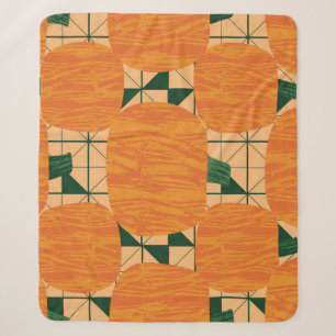 Pumpkins: Retro Geometric Triangle. Sherpa Blanket
