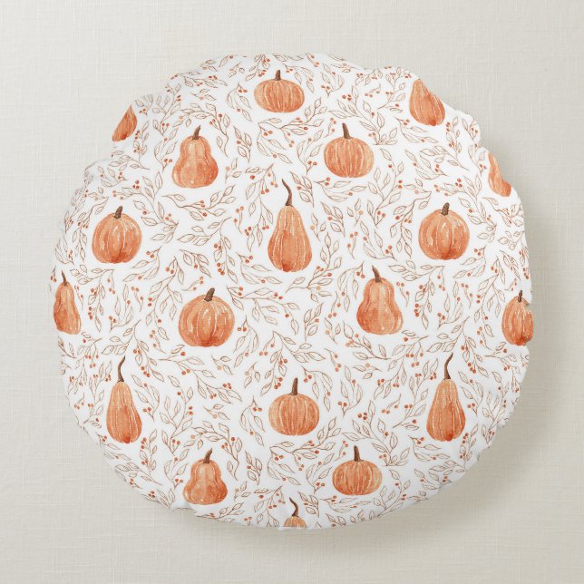 Pumpkins Round Pillow (Front)