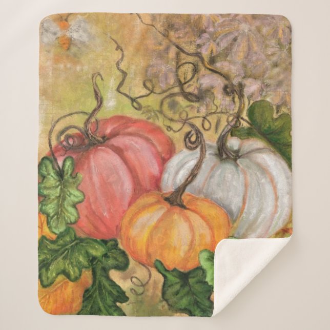 Pumpkins Sherpa Blanket (Front)