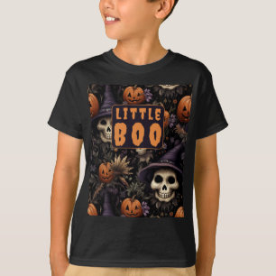 Pumpkins Skulls Flowers Little Boo Family Matching T-Shirt