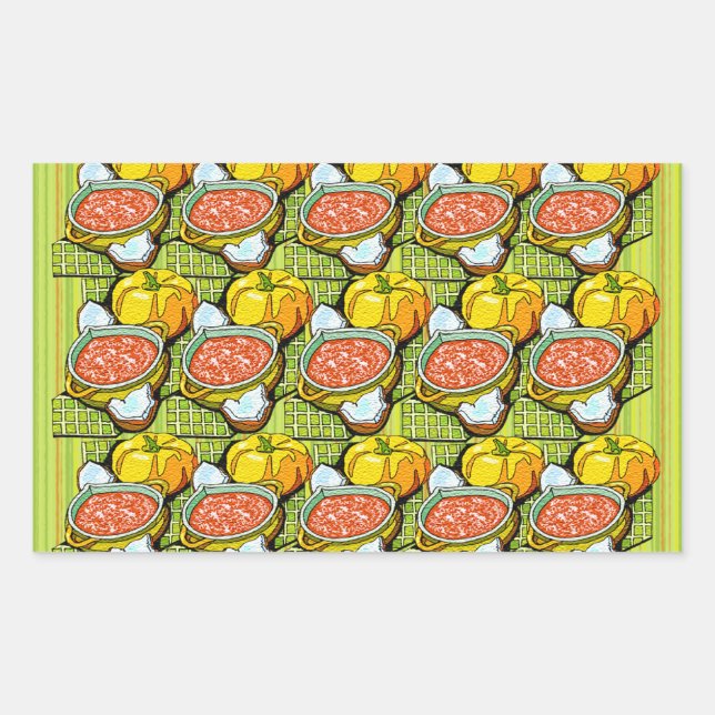 Pumpkins, Soup and Striped Background Sticker (Front)