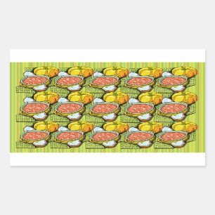 Pumpkins, Soup and Striped Background Sticker