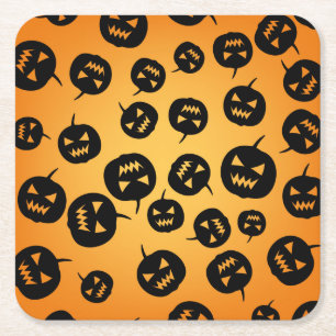 Pumpkins Square Paper Coaster