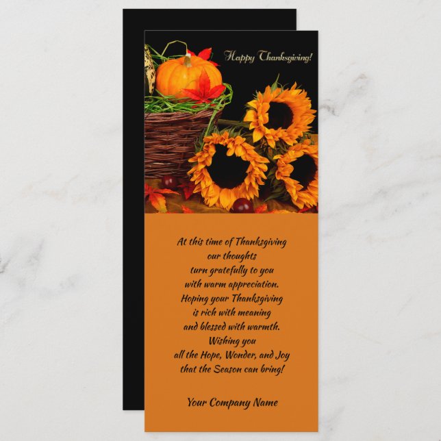 Pumpkins & Sunflowers Thanksgiving Greeting Cards (Front/Back)