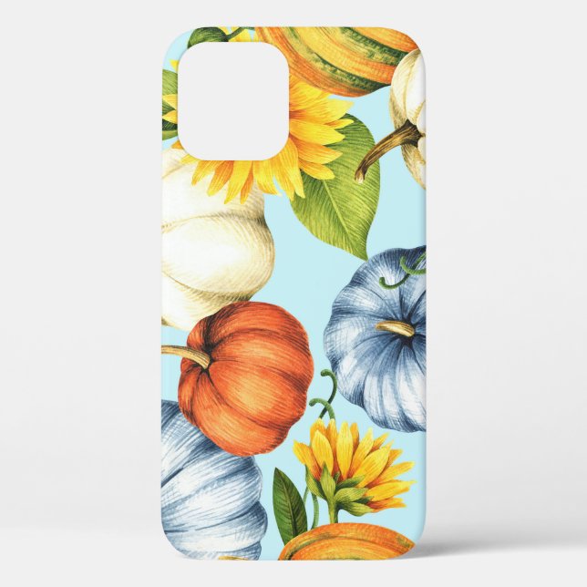 Pumpkins, sunflowers, watercolor illustration Case-Mate iPhone case (Back)