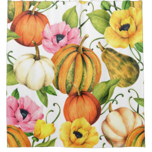 Pumpkins Sunflowers: Watercolor Pattern Design