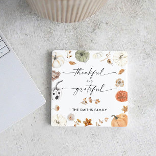 Pumpkins Thanksgiving Dinner Square Paper Coaster