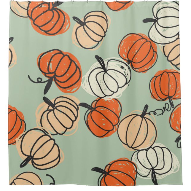 Pumpkins: Thanksgiving seamless pattern. (Front)