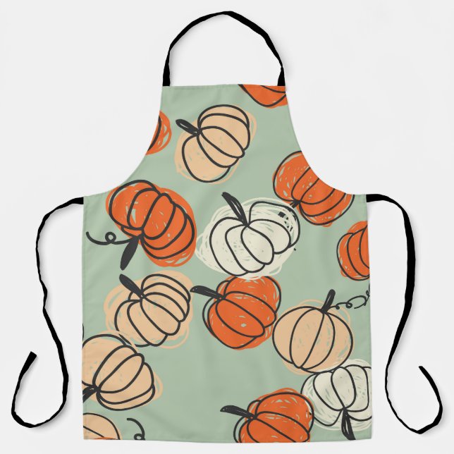 Pumpkins: Thanksgiving seamless pattern. Apron (Front)