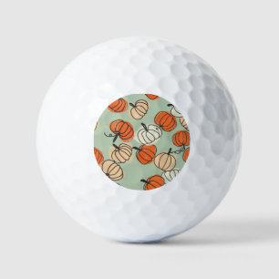 Pumpkins: Thanksgiving seamless pattern. Golf Balls