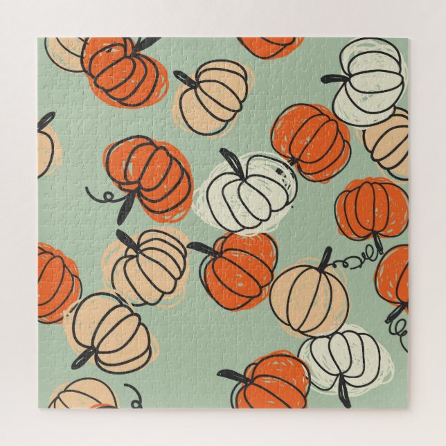 Pumpkins: Thanksgiving seamless pattern. Jigsaw Puzzle (Vertical)